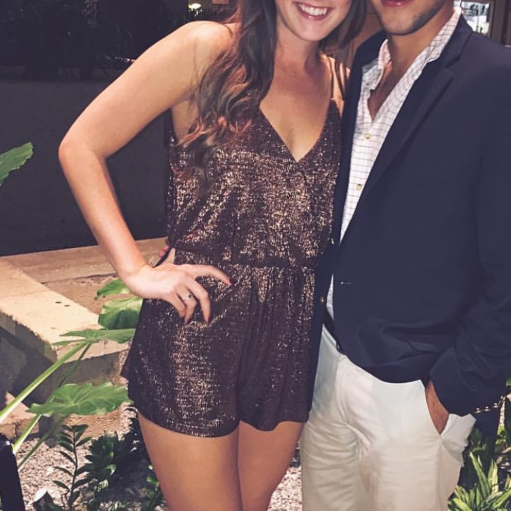 Brown Metallic Romper